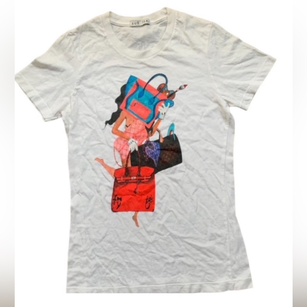 Sue Tsai Fashionably Yours Toronto Collab Graphic T-shirt White Size Small RARE